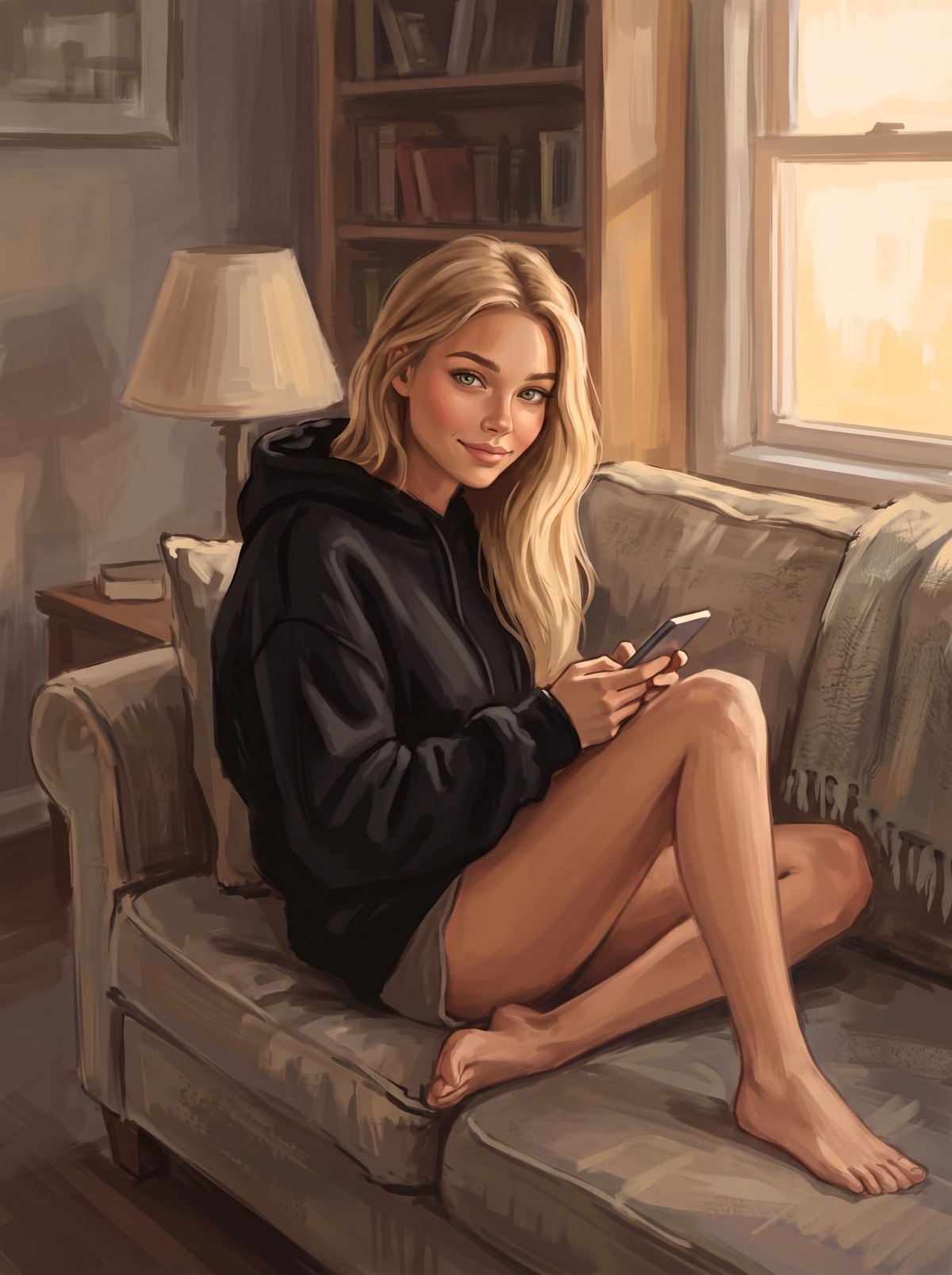 Michelle — Blonde, green eyes, a fighter's body